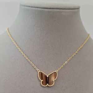 Tiger eye butterfly necklace